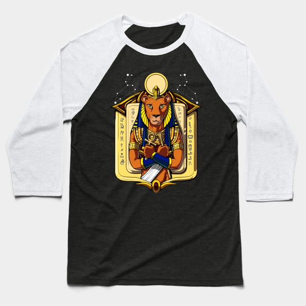 Egyptian Goddess Sekhmet Baseball T-Shirt by underheaven